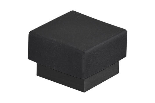 Product picture of the Matt Black Door Stop Square Floor on a white background.