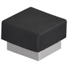 Product picture of the Satin Stainless Steel Square Floor Door Stop on a white background.
