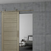 The JNF Bronze Charriot Barn Door Sliding Kit 1700mm installed on a brown door.