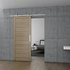 The JNF Charriot Barn Door Sliding Kit 1700mm IN.15.901.I installed on a brown wooden sliding door.
