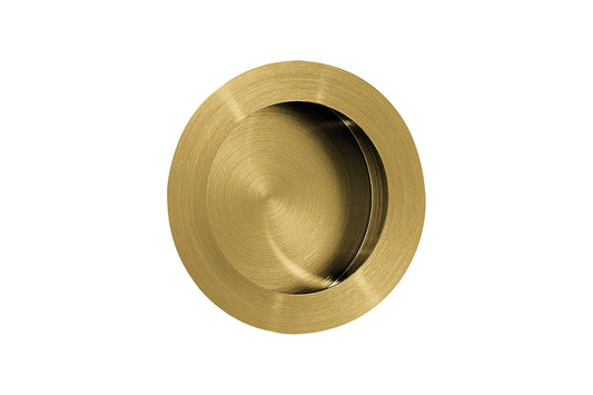 Product image of the Satin Brass Flush Pull 70mm by Architectural Choice.