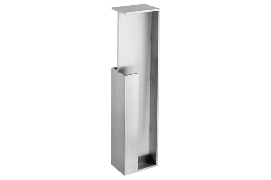Product picture of the Satin Stainless Pocket Flush Handle 320mm on a white background.