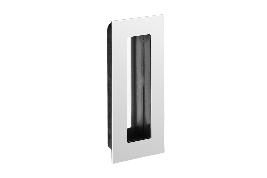Product picture of the Polished Stainless Steel Flush Pull on a white background.