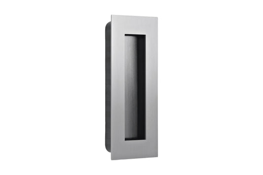 Product image of the Brushed Chrome Flush Pull 135mm by Architectural Choice.