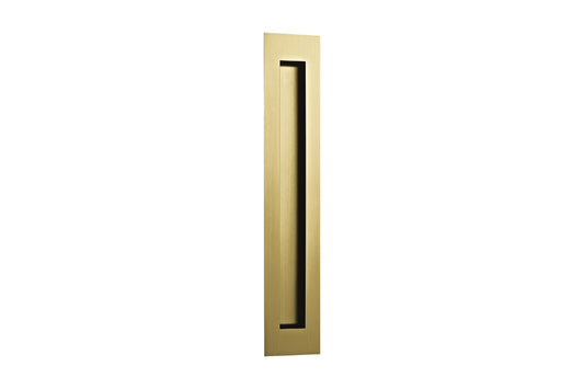 Product image of the Satin Brass Flush Pull 300mm by Architectural Choice.