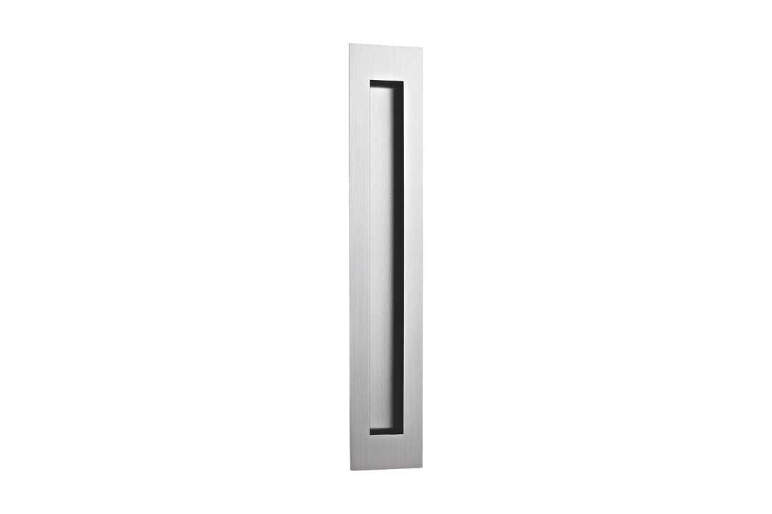 Product image of the Brushed Chrome Flush Pull 300mm by Architectural Choice.