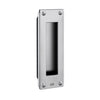 Art Deco Flush Pull Handle 160mm in Satin Stainless — geometric designer handle by Christian Magalhães on a white background.