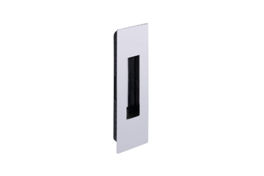 Product picture of the Polished Chrome Rectangle Flush Pull 210mm on a white background.