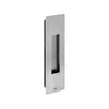 Product picture of the Brushed Chrome Rectangle Flush Pull 210mm on a white background.