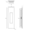 Black specification line drawing for the 210mm Rectangle Flush Pull on a white background.