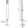 Black specification line drawing of the Heavy Duty 160mm Matt Black Flush Bolt by Architectural Choice on a white background.