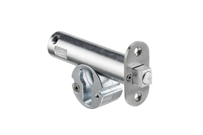 Image of the JNF Euro Deadbolt 50mm Backset Satin Stainless Steel IN.20.154 on a white background.