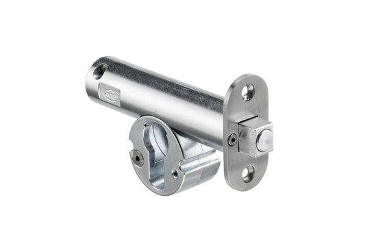 Image of the JNF Euro Deadbolt 50mm Backset Satin Stainless Steel IN.20.154 on a white background.