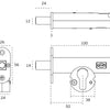 Specification drawing with measurements of the JNF Euro Deadbolt 50mm Backset Satin Stainless Steel IN.20.154.