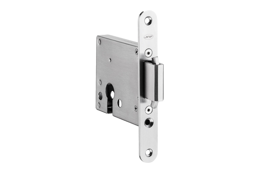 Product image of the Stainless Steel Sliding Door Lock on a white background.