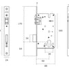 Specification drawing with measurements of the IN.20.894 Euro Roller Lock on a white background.