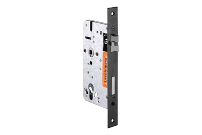 Product image of the Matt Black Euro Mortice Lock IN.20.895.TB on a white background.