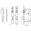 Black and white specification drawing with measurements of the JNF Titanium Chocolate PVD Privacy Mortice Lock 78mm IN.20.896.TCH.