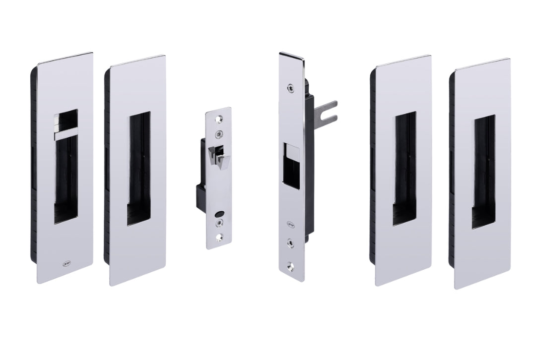 Sete of double door polished sliding door kits.