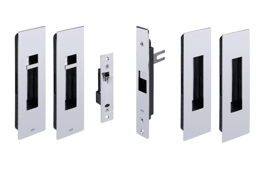 Set of double door privacy kit with two levers.