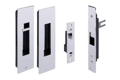Product image of the IN.20.925.P Polished Sliding Door Privacy Kit on a white background.
