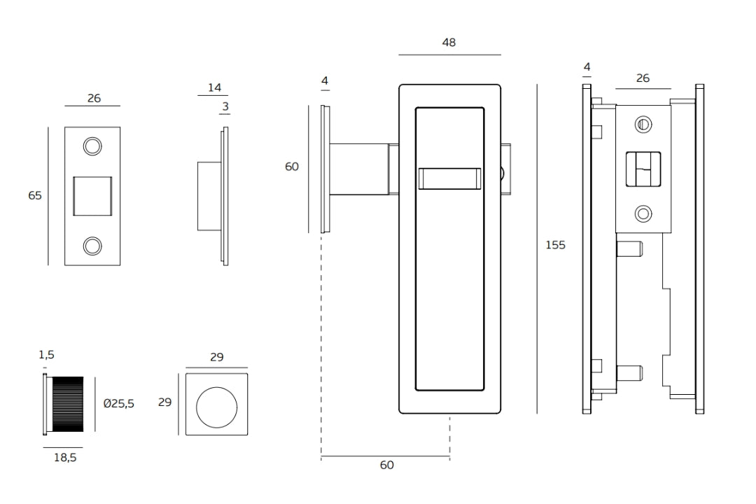 JNF Rectangle Sliding Door Kit