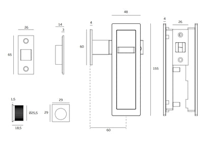 JNF Rectangle Sliding Door Kit