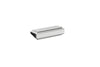 Art Deco Collection 32mm Cabinet Handle in Polished Stainless Steel – luxury geometric design by Christian Magalhães on a white background.