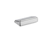 Art Deco Collection 32mm Cabinet Handle in Satin Stainless Steel – luxury geometric design by Christian Magalhães on a white background.