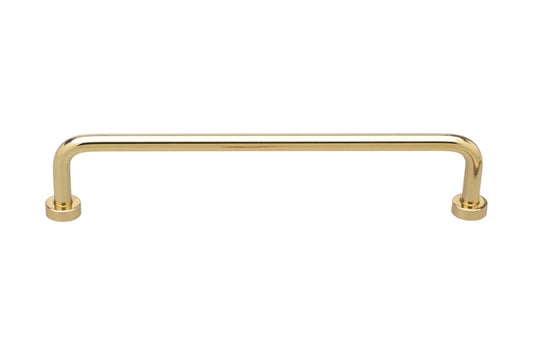 Kethy Lounge D Pull Cabinet Handle in Polished Brass Gloss – Luxury brass cabinet handle for designer joinery.