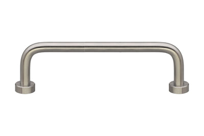 Kethy Lounge D Pull Cabinet Handle in Satin Stainless Steel – Modern stainless cabinet pull for kitchens and wardrobes.