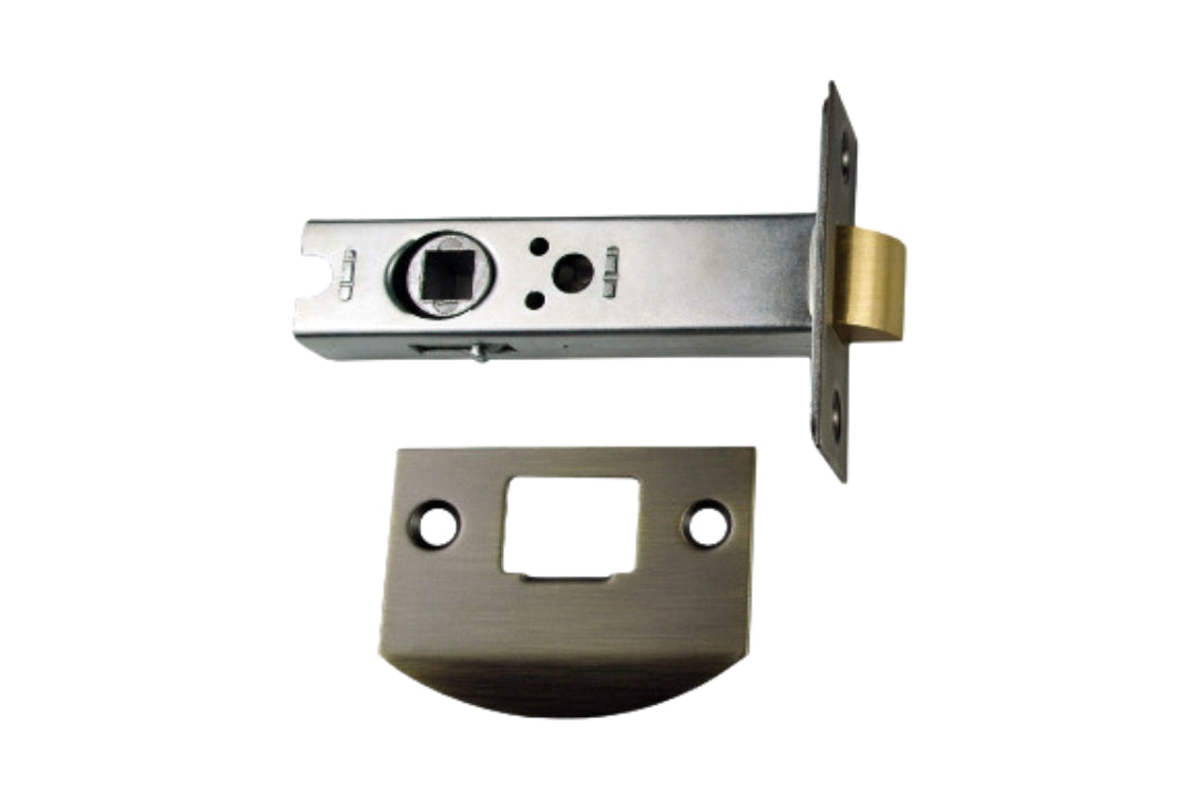 Product image of the LATDS60AB Antique Brass Tube Latch Dual Sprung on a white background.