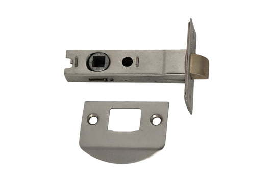 Product image of the LATDS60BC Brushed Chrome Dual Sprung Tube Latch on a white background.