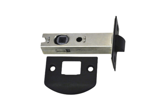 Product image of the LATDS60BL Matt Black Dual Sprung Tube Latch on a white background.