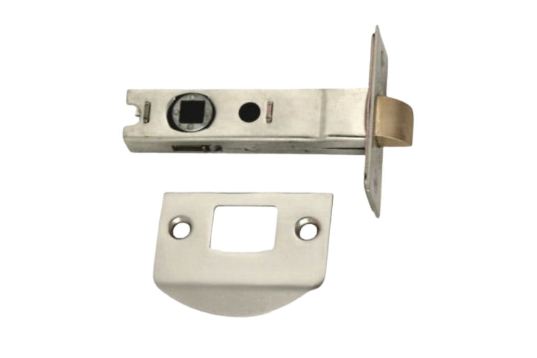 Product image of the Chrome Plate Tube Latch Dual Sprung on a white background.