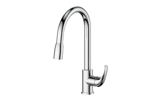 Regency Pull-Down Sink Mixer in Chrome Plate – chrome kitchen mixer with dual spray for budget-friendly architectural kitchens