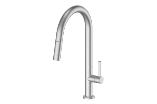 Luxe Pull-Down Sink Mixer in Brushed Nickel – modern pull-down mixer for designer kitchens