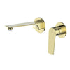 Novi Wall Basin Mixer in Brushed Brass – brushed brass wall basin mixer for architectural bathroom designs