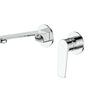 Novi Wall Basin Mixer in Chrome Plate – chrome wall mixer tap with 200mm reach for modern bathrooms