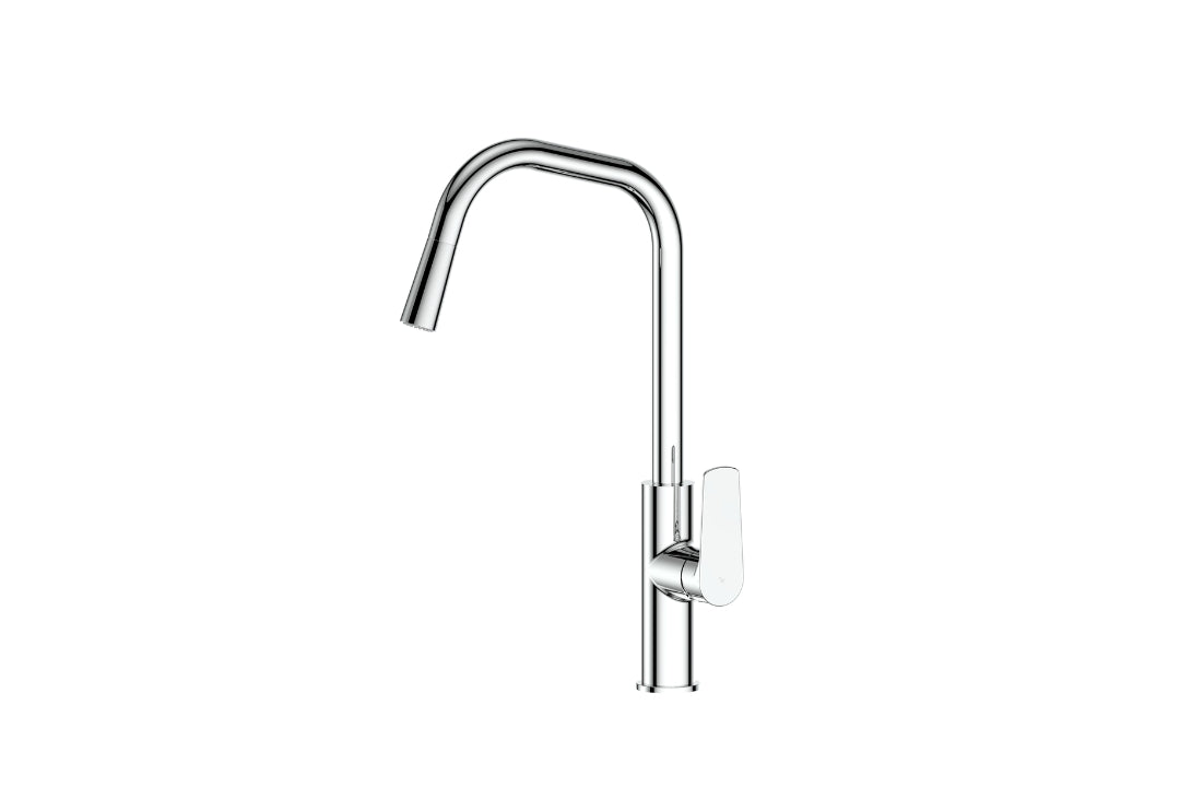 Novi Pull-Down Sink Mixer in Chrome Plate – WELS 5 Star chrome kitchen mixer with dual spray