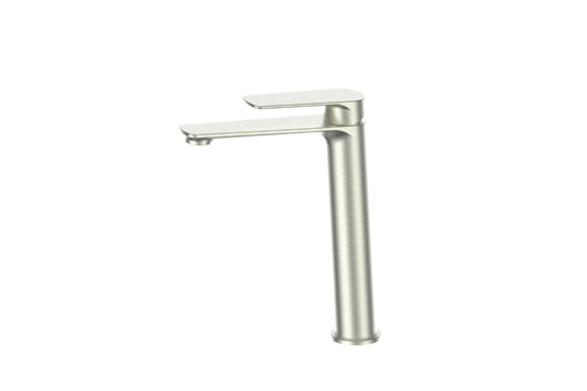 Novi Tall Basin Mixer in Brushed Nickel – brushed nickel tall basin tap for modern bathroom designs