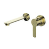 Astro II Wall Basin Mixer in Brushed Brass – brushed brass wall basin mixer for luxury architectural bathrooms