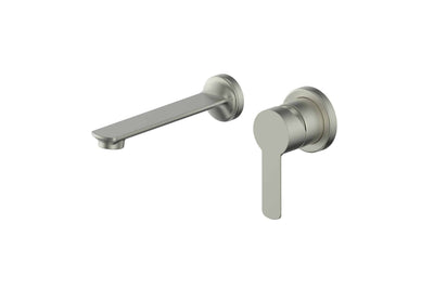 Astro II Wall Basin Mixer in Brushed Nickel – brushed nickel wall-mounted basin mixer for modern interiors