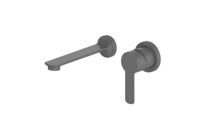 Astro II Wall Basin Mixer in Gunmetal – gunmetal wall basin mixer for sleek and industrial bathroom spaces