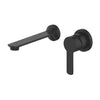 Astro II Wall Basin Mixer in Matt Black – matt black wall-mounted mixer tap for minimalist architect-designed bathrooms