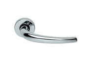 Product picture of the Polished Chrome Manital Lilla Door Handle Lever Set on Round Rose.