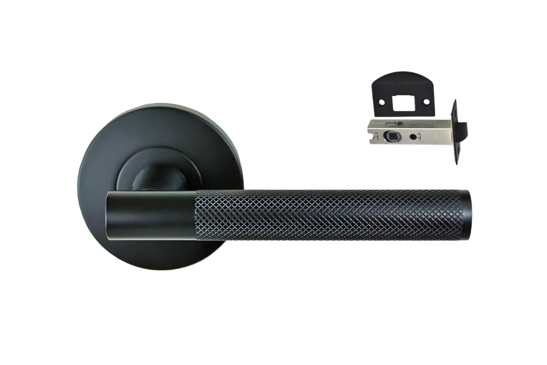 Nidus Knurled Domici Lever Handle on Rose – Black
