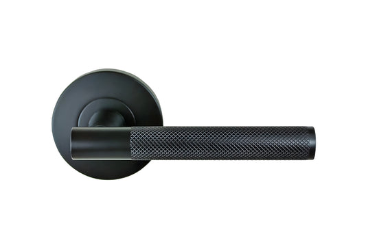Nidus Knurled Domici Lever Handle on Rose – Black