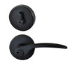 Picture of the Nidus Collins Door Matt Black Lever Round Combo Entry Set.