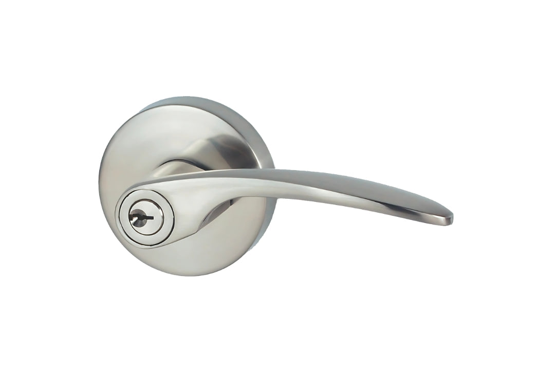 Image of the Nidus Collins Door Brushed Nickel Entrance (Key In Lever) Handle.